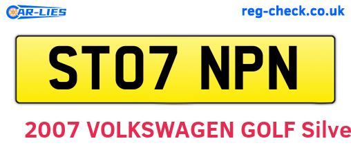 ST07NPN are the vehicle registration plates.