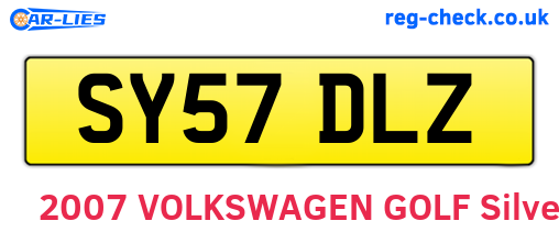 SY57DLZ are the vehicle registration plates.