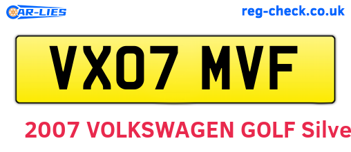VX07MVF are the vehicle registration plates.