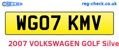 WG07KMV are the vehicle registration plates.