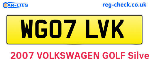 WG07LVK are the vehicle registration plates.