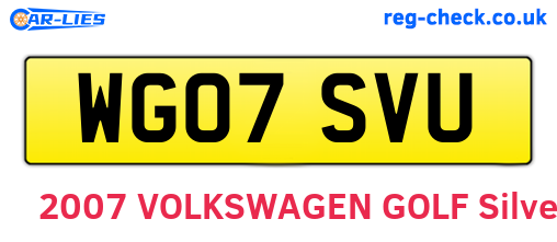 WG07SVU are the vehicle registration plates.