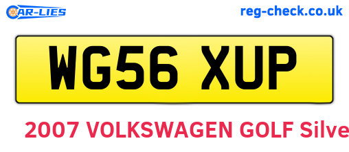 WG56XUP are the vehicle registration plates.