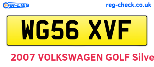 WG56XVF are the vehicle registration plates.