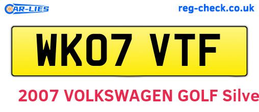 WK07VTF are the vehicle registration plates.