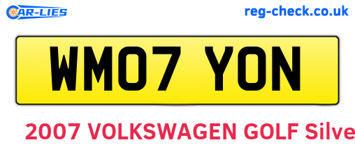 WM07YON are the vehicle registration plates.