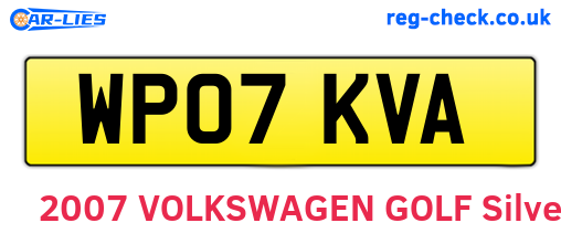 WP07KVA are the vehicle registration plates.