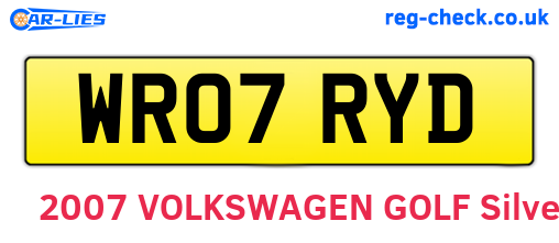 WR07RYD are the vehicle registration plates.