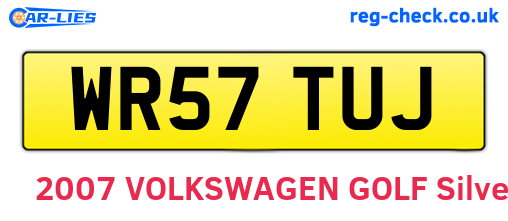 WR57TUJ are the vehicle registration plates.