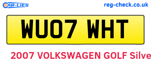 WU07WHT are the vehicle registration plates.