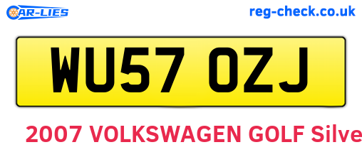WU57OZJ are the vehicle registration plates.
