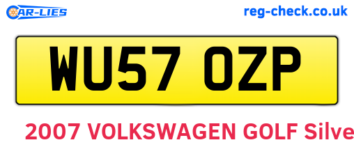 WU57OZP are the vehicle registration plates.