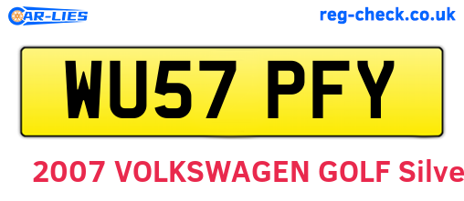 WU57PFY are the vehicle registration plates.