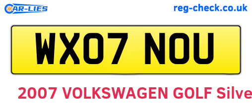 WX07NOU are the vehicle registration plates.