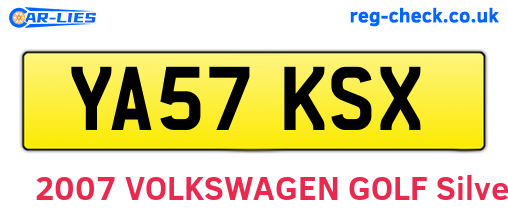 YA57KSX are the vehicle registration plates.