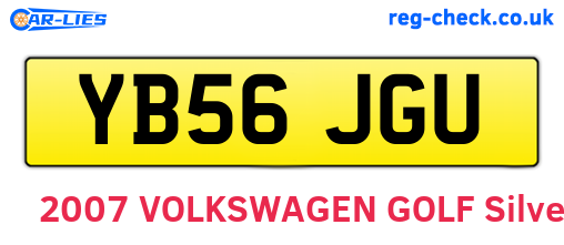 YB56JGU are the vehicle registration plates.