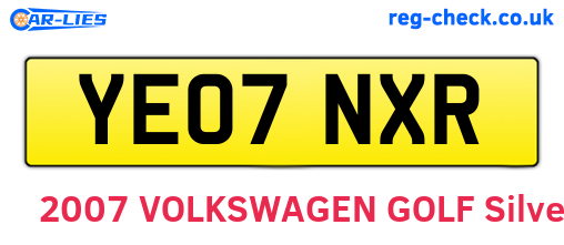 YE07NXR are the vehicle registration plates.