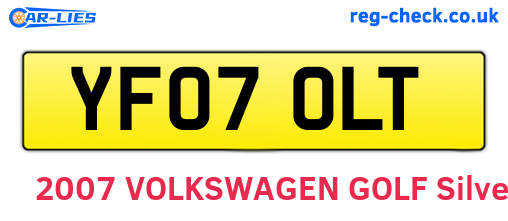 YF07OLT are the vehicle registration plates.