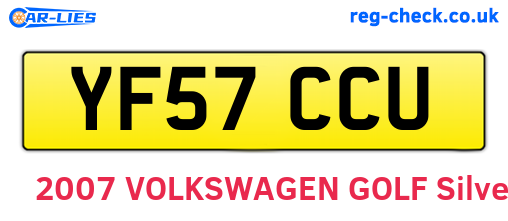 YF57CCU are the vehicle registration plates.