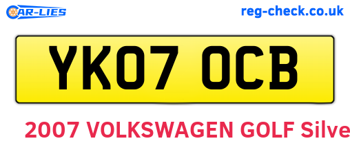 YK07OCB are the vehicle registration plates.