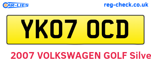 YK07OCD are the vehicle registration plates.