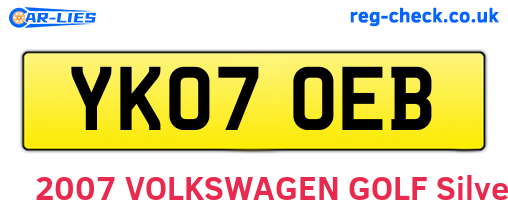 YK07OEB are the vehicle registration plates.