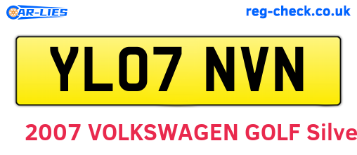 YL07NVN are the vehicle registration plates.