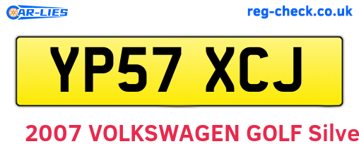 YP57XCJ are the vehicle registration plates.