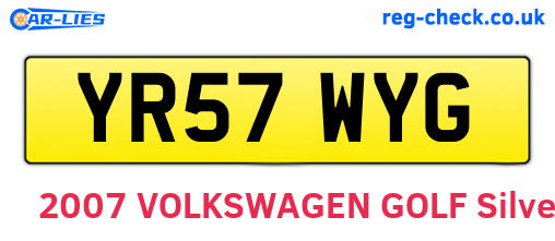 YR57WYG are the vehicle registration plates.