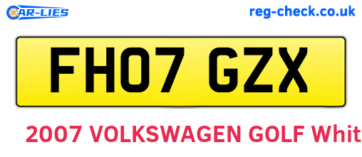 FH07GZX are the vehicle registration plates.