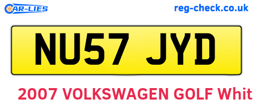 NU57JYD are the vehicle registration plates.