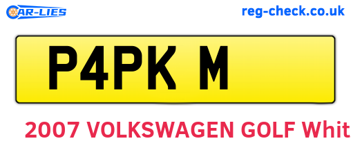 P4PKM are the vehicle registration plates.