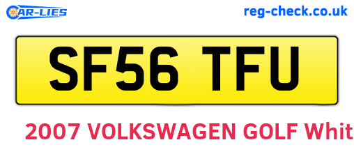 SF56TFU are the vehicle registration plates.