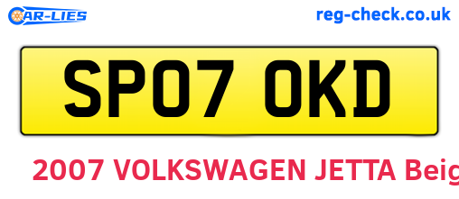 SP07OKD are the vehicle registration plates.