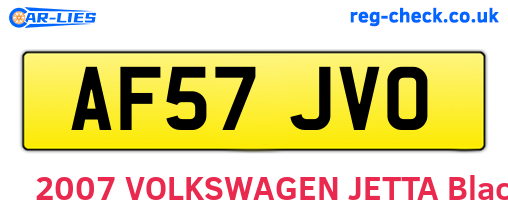 AF57JVO are the vehicle registration plates.
