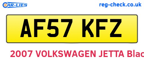 AF57KFZ are the vehicle registration plates.