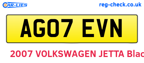 AG07EVN are the vehicle registration plates.