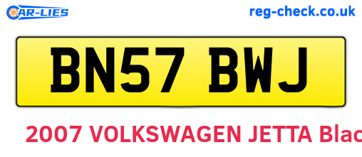 BN57BWJ are the vehicle registration plates.