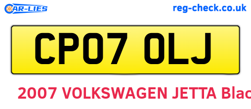 CP07OLJ are the vehicle registration plates.