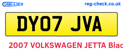 DY07JVA are the vehicle registration plates.