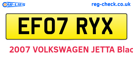 EF07RYX are the vehicle registration plates.
