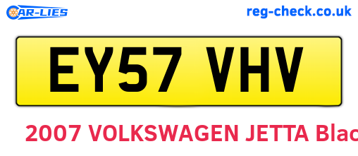 EY57VHV are the vehicle registration plates.