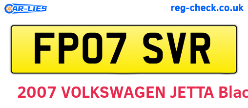 FP07SVR are the vehicle registration plates.