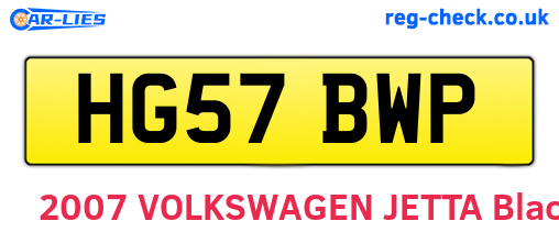 HG57BWP are the vehicle registration plates.