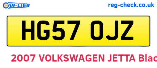 HG57OJZ are the vehicle registration plates.
