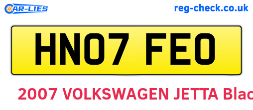 HN07FEO are the vehicle registration plates.