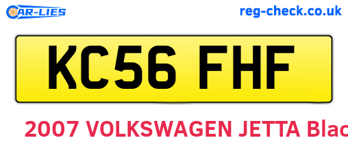 KC56FHF are the vehicle registration plates.