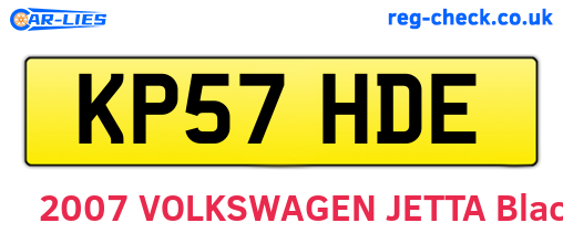 KP57HDE are the vehicle registration plates.