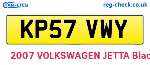 KP57VWY are the vehicle registration plates.