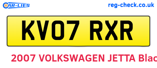 KV07RXR are the vehicle registration plates.